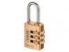 Abus 165/20 Brass Combination Padlock Carded