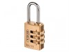 Abus 165/20 Brass Combination Padlock Carded