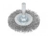 BlueSpot Tools Flat Steel Wire Wheel Brush 50mm x 6mm Arbor