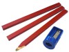 Faithfull Carpenters Pencils Red Pack 3 +Sharp Card