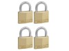 Master Lock Solid Brass 40mm Padlock 4-Pin - Keyed Alike x 4