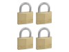 Master Lock Solid Brass 50mm Padlock 5-Pin - Keyed Alike x 4