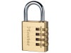 MasterLock Brass Finish 40mm 4 Digit Combination Padlock