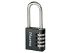 MasterLock Black 40mm 4 Digit Combination Padlock - 51mm Shackle