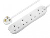 Masterplug Extension Lead 4-Gang 13A White 2m