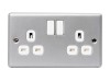 Masterplug Metal Clad Switched Socket 2-Gang 13A