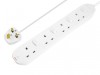 Masterplug Switched Extension Lead 4-Gang 13A White 2m