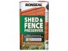 Ronseal Shed & Fence Preserver Autumn Brown 5 litre