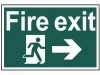 Scan Fire Exit Running Man Arrow Right - PVC (300 x 200mm)