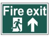 Scan Fire Exit Running Man Arrow Up - PVC 300 x 200mm