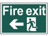 Scan Fire Exit Running Man Arrow Left - PVC (300 x 200mm)