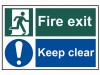 Scan Fire Exit Keep Clear - PVC (300 x 200mm)