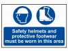 Scan Safety Helmets + Footwear To Be Worn PVC 600 x 400mm