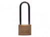 Scan Brass Padlock 40mm Long Shackle