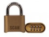 Scan Brass Combination Padlock 50mm