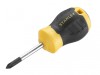 STANLEY Hand Tools CUSHION GRIP Stubby Screwdriver Phillips Tip PH1 x 45mm