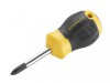 STANLEY Hand Tools CUSHION GRIP Stubby Screwdriver Phillips Tip PH2 x 45mm