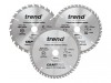 Trend CraftPro Cordless Saw Blade 165 x 20mm x 24T/40T/52T (Pack 3)