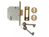 UNION 2177 3 Lever Mortice Deadlock Polished Brass 65mm 2.5in Visi
