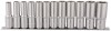 DRAPER 1/2\" Square Drive Deep Socket Set on Metal Rail (12 Piece)