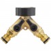 DRAPER Expert Brass 3/4\" BSP Double Tap Connector with Flow Control