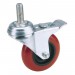 SWIVEL BOLT FIXING POLYURETHANE WHEEL WITH BRAKE