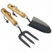 DRAPER 2 Piece Carbon Steel Heavy Duty Hand Fork and Trowel Set with Ash Handles