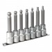 Sealey Hex Ball-End Socket Bit Set 7pc 100mm 1/2Sq Drive Metric