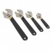 Sealey Adjustable Wrench Set 4pc Ni-Fe Finish