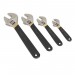 Sealey Adjustable Wrench Set 4pc Ni-Fe Finish