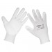 Sealey White Precision Grip Gloves - (Large) - Pack of 6 Pairs